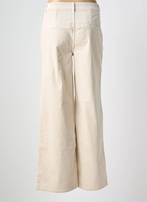 Pantalon large fermeture zippée sous rabat boutonné taille normale beige GARCIA femme