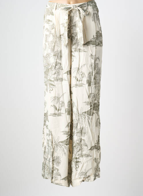 Pantalon large tissage popeline taille normale blanc MORE & MORE femme