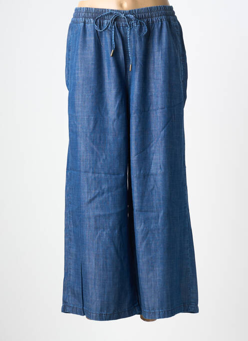 Pantalon large tissage popeline taille normale bleu MORE & MORE femme