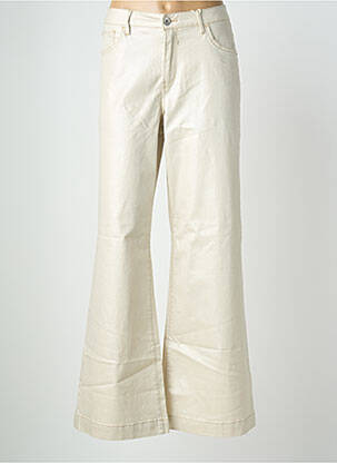 Pantalon flare coupe évasée beige GARCIA femme