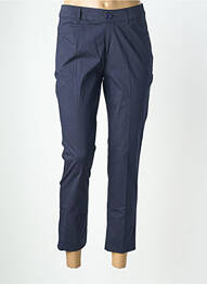 Pantalon 7/8 fermeture zippée sous rabat boutonné bleu LA FIANCÉE femme