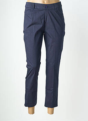 Pantalon 7/8 fermeture zippée sous rabat boutonné bleu LA FIANCÉE femme