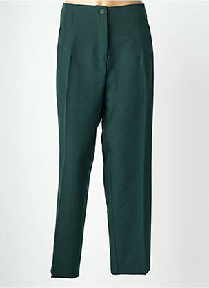 Pantalon droit fermeture zippée sous rabat boutonné vert AMY&CLO femme