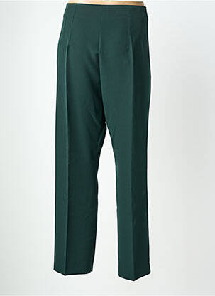 Pantalon droit fermeture zippée sous rabat boutonné vert AMY&CLO femme