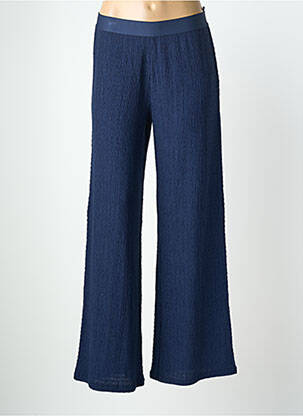 Pantalon flare taille élastique bleu MORE & MORE femme