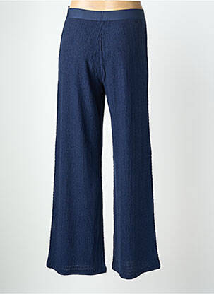 Pantalon flare taille élastique bleu MORE & MORE femme