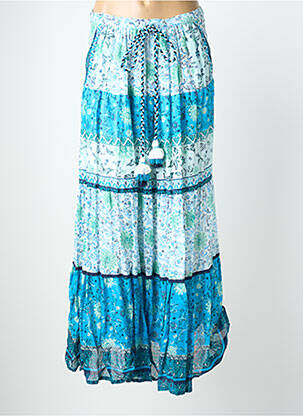 Jupe longue imprimé fantaisie bleu ORIENTIQUE NATURALLY femme