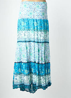 Jupe longue imprimé fantaisie bleu ORIENTIQUE NATURALLY femme