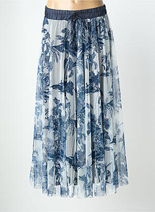 Jupe longue imprimé fantaisie bleu MORE & MORE femme