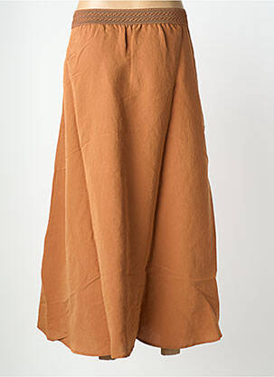 Jupe longue coupe évasée marron MORE & MORE femme
