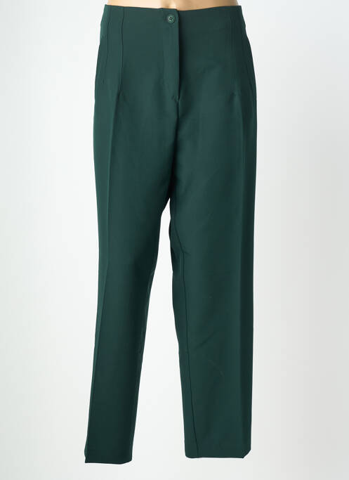 Pantalon droit fermeture zippée sous rabat boutonné vert AMY&CLO femme