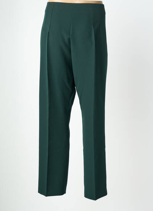 Pantalon droit fermeture zippée sous rabat boutonné vert AMY&CLO femme