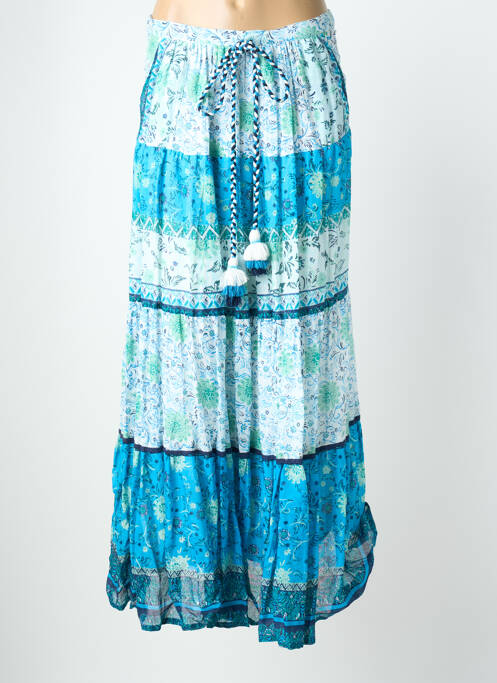 Jupe longue imprimé fantaisie bleu ORIENTIQUE NATURALLY femme