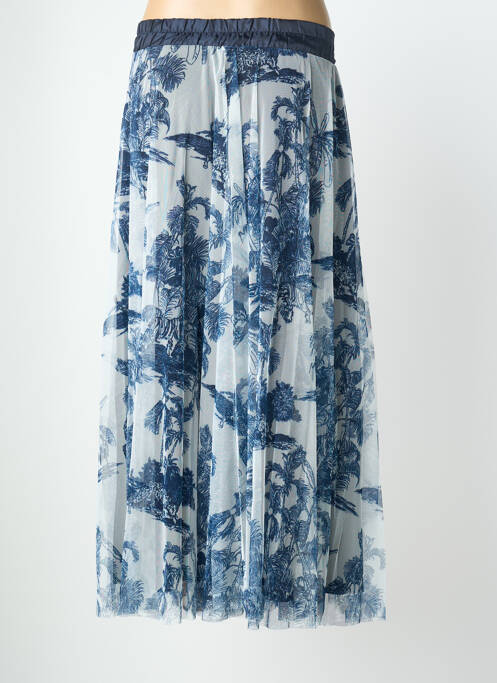Jupe longue imprimé fantaisie bleu MORE & MORE femme