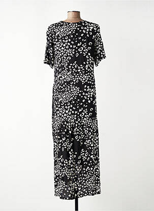 Robe longue imprimé fantaisie manches courtes noir ORIENTIQUE NATURALLY femme