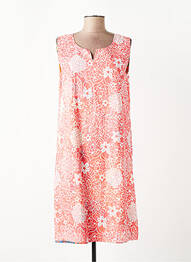 Robe mi-longue imprimé fantaisie sans manche orange ORIENTIQUE NATURALLY femme