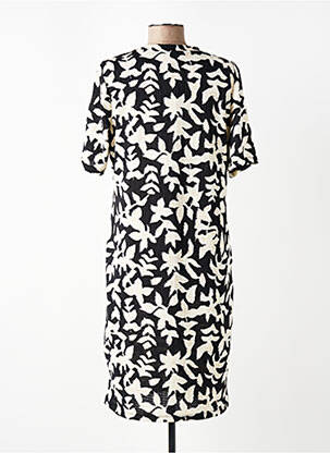 Robe mi-longue imprimé fantaisie manches courtes noir GARCIA femme
