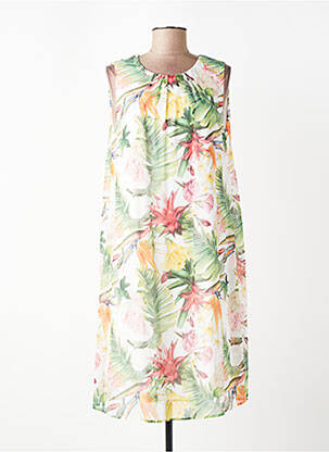 Robe mi-longue imprimé fantaisie sans manche vert MORE & MORE femme
