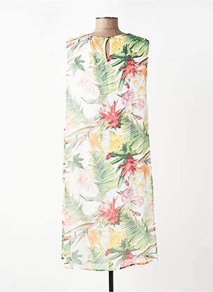 Robe mi-longue imprimé fantaisie sans manche vert MORE & MORE femme