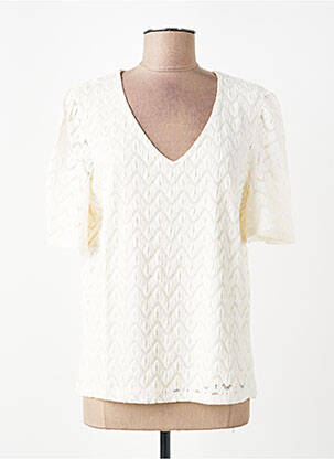 Top stretch manches courtes blanc GARCIA femme
