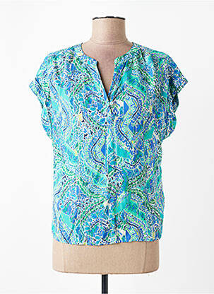 Top imprimé fantaisie manches courtes bleu JULIE GUERLANDE femme