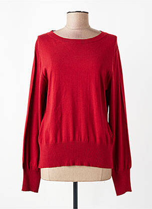 Pull col rond manches longues rouge MORE & MORE femme