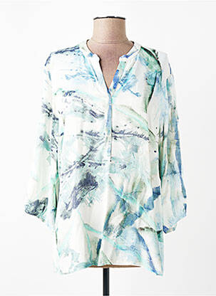 Blouse tissage popeline manches 3/4 blanc SUZA femme