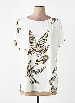 Top stretch manches courtes blanc SUZA femme