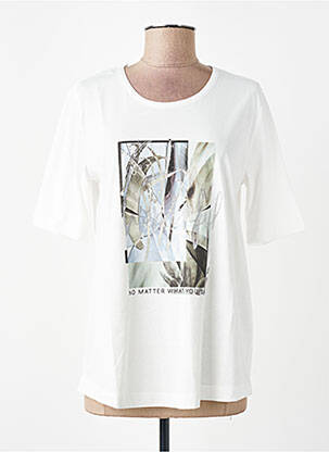 T-shirt sérigraphie floquée manches courtes blanc SUZA femme