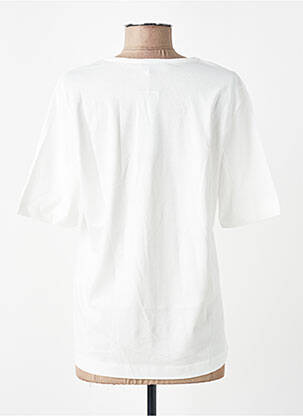 T-shirt sérigraphie floquée manches courtes blanc SUZA femme