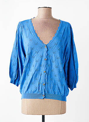 Gilet manches longues manches 3/4 bleu GARCIA femme