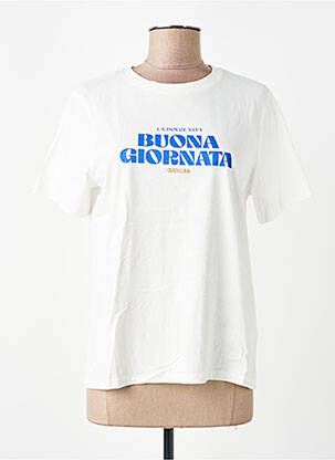 T-shirt sérigraphie floquée manches courtes blanc GARCIA femme