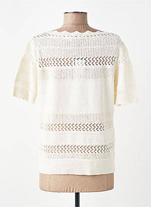 Pull coupe droite manches courtes beige MORE & MORE femme