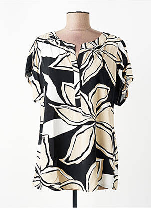 Top imprimé fantaisie manches courtes noir SUZA femme