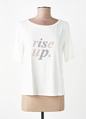 T-shirt coupe droite manches courtes blanc MORE & MORE femme
