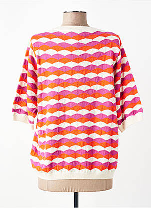 Pull coupe droite manches 3/4 orange GARCIA femme