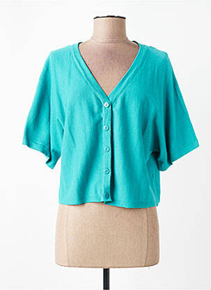Gilet manches courtes fermeture boutonnée sur le devant bleu LA FIANCÉE femme