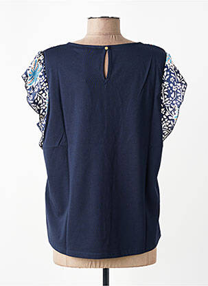 Top imprimé fantaisie manches courtes bleu MORE & MORE femme