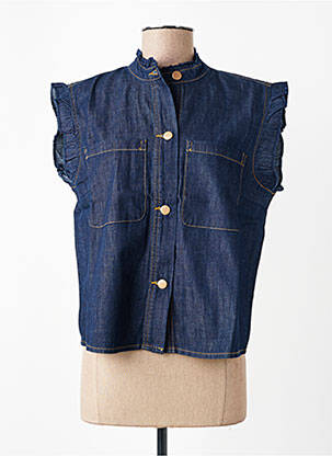 Chemisier manches courtes manches courtes bleu MORE & MORE femme