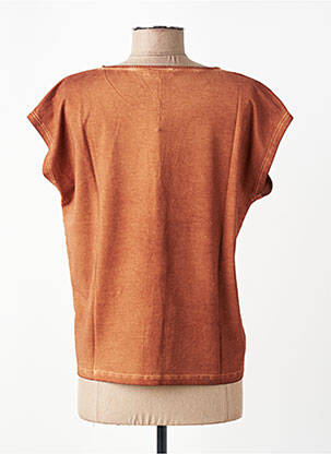 T-shirt sérigraphie floquée manches courtes marron MORE & MORE femme