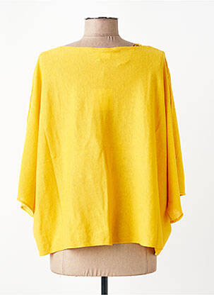 Top col rond manches 3/4 jaune LA FIANCÉE femme