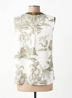 Top imprimé fantaisie sans manche blanc MORE & MORE femme