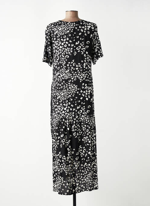 Robe longue imprimé fantaisie manches courtes noir ORIENTIQUE NATURALLY femme