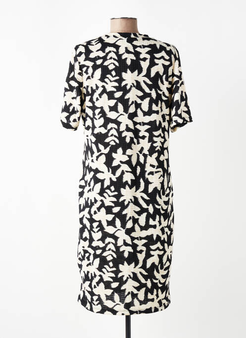 Robe mi-longue imprimé fantaisie manches courtes noir GARCIA femme
