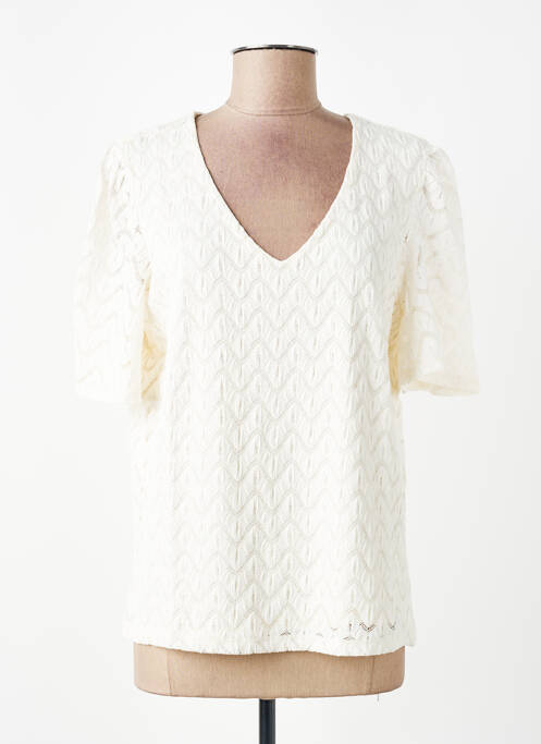 Top stretch manches courtes blanc GARCIA femme