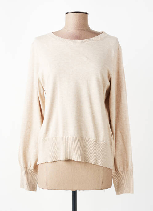 Pull col rond manches longues beige MORE & MORE femme