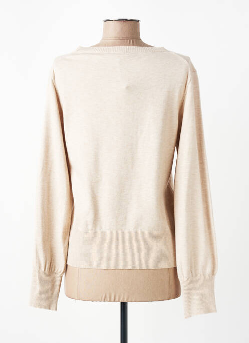 Pull col rond manches longues beige MORE & MORE femme