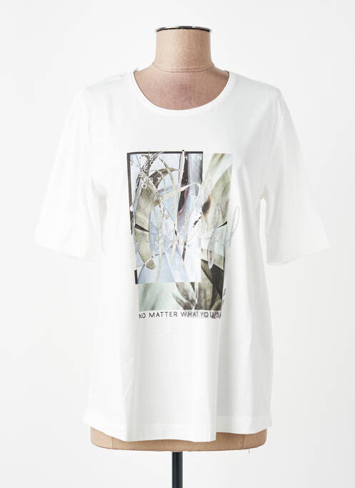 T-shirt sérigraphie floquée manches courtes blanc SUZA femme