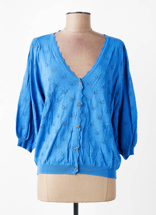 Gilet manches longues manches 3/4 bleu GARCIA femme