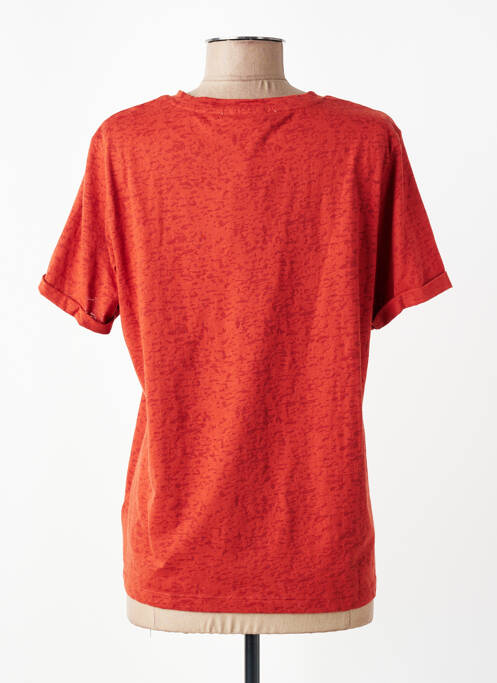 T-shirt sérigraphie floquée manches courtes orange GARCIA femme